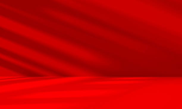 istock Wall interior background, studio and backdrops show products.with shadow from window color Red background for text insertion and presentation product 2202777706