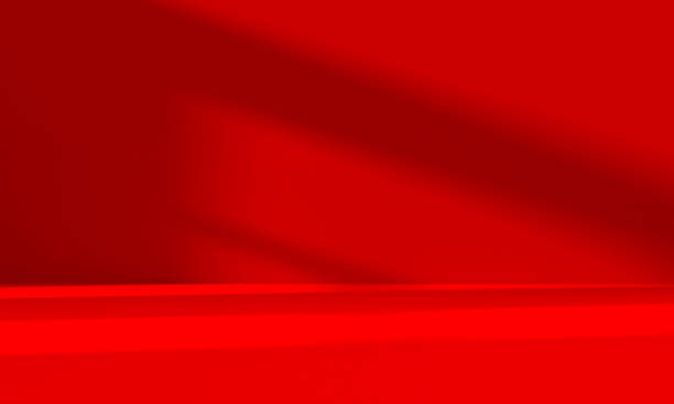 istock Wall interior background, studio and backdrops show products.with shadow from window color Red background for text insertion and presentation product 2202777709