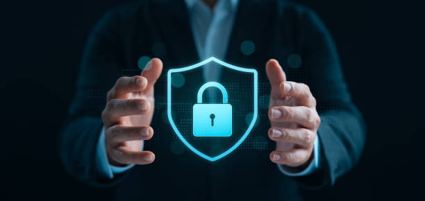 istock Businessman holding cyber security shield, cyber security organization data protection and confidential business and personal data, data privacy, internet security. 2202778421