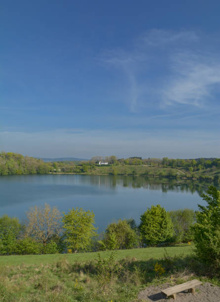 Crater Lake called Weinfelder Maar also Totenmaar in the Eifel close to Daun,Vulkaneifel,Rhineland-Palatinate,Germany