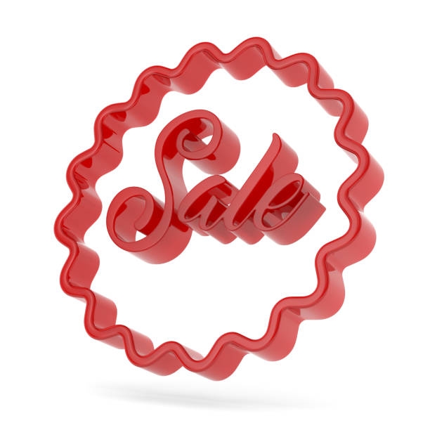 sale in badge on white background. Isolated 3D illustration