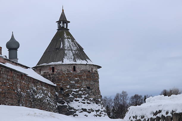 Walls of solovetsky monastery