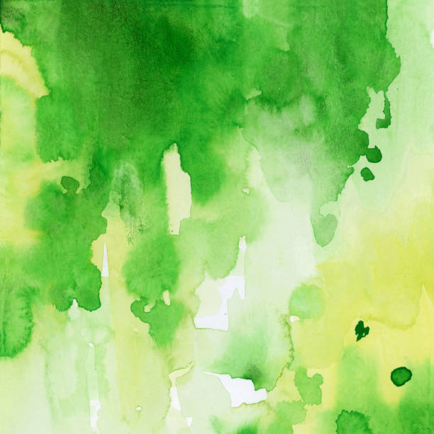 istock Bright painted green and yellow watercolor texture. 2202798779