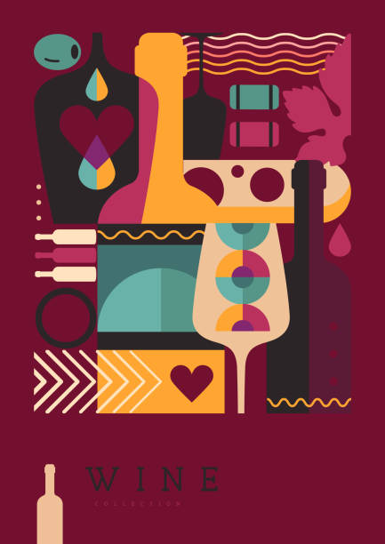 istock Modern magazine cover or poster with wine bottles and glasses. Restaurant menu design. Vector illustration 2202803105