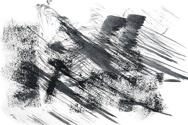 istock Abstract grunge texture background. Brush strokes with black paint and scratches isolated on a white background. 2202805712