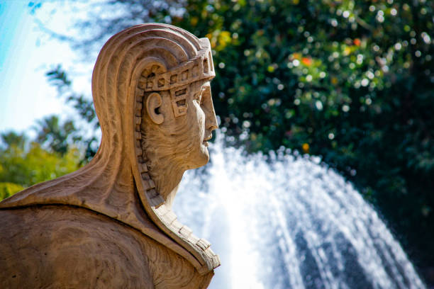 Palma de Mallorca , Balearic Islands, Spain. Sphinx sculpture on the promenade of Passeig des Born. March 24, 2016