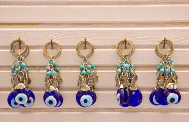 Evil eye - Nazar boncuğu in soğanlı kayseri. Evil eye bead as Amulet souvenir from Turkey.