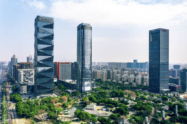 istock Panoramic modern city skyline,traffic,cityscape and buildings 2202814865