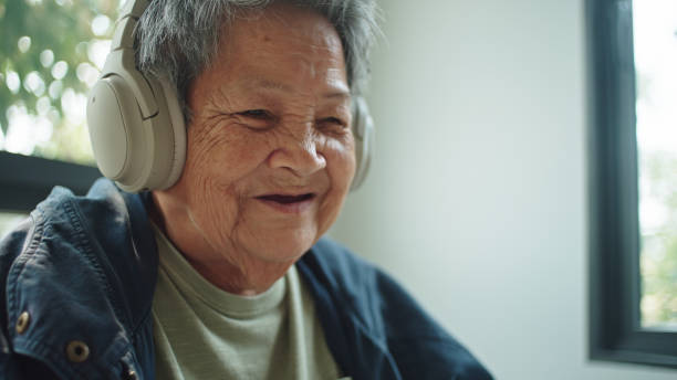 istock Senior woman enjoy watching on digital tablet. 2202816986