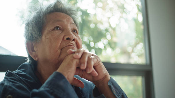 istock Senior woman contemplation alone. 2202817613
