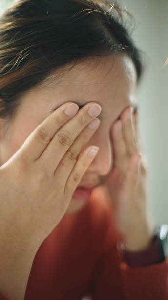 istock Businesswoman headache and stress while working. 2202818110