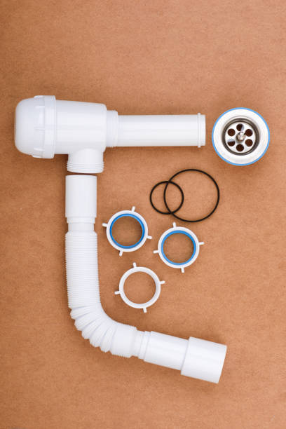 istock Complete kit for assembling a sink drain with flexible tube and accessories. 2202819248