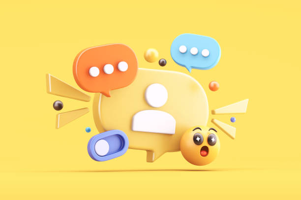 istock Speech bubble with user icon, chat icons, and emoji 2202820477