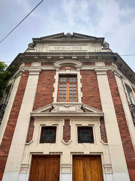 Historic Red Brick Corner Building with White Accents (Mexico City, Mexico)