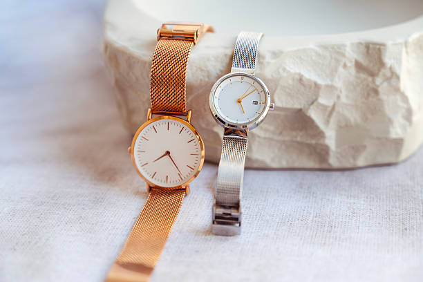 Worn and scratched vintage wrist watch