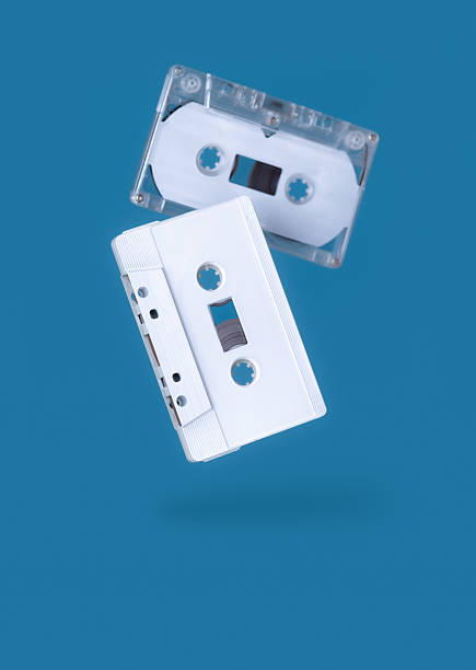 istock Vintage audio cassette on blue background 2202830308