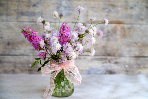 Beautiful Wild summer flowers in small vase