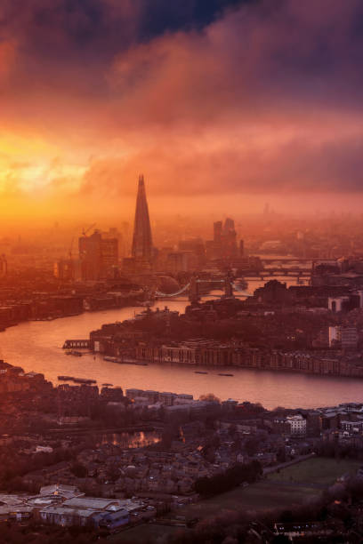 istock Dramatic sunset behind the urban skyline of London 2202833983
