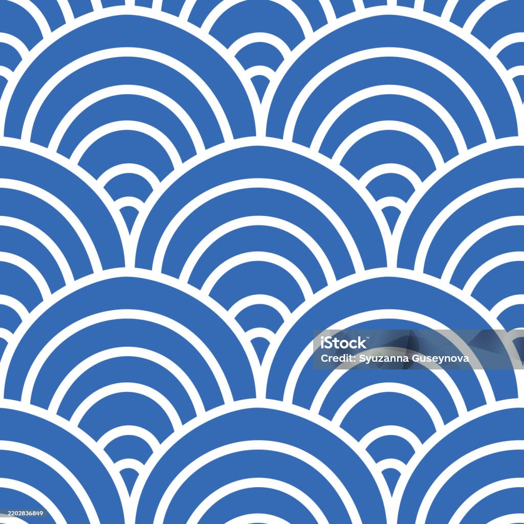 Scallop Repeat Pattern Sea Scallop Seamless Pattern Ocean Wave Endless Background Simple Arch ...