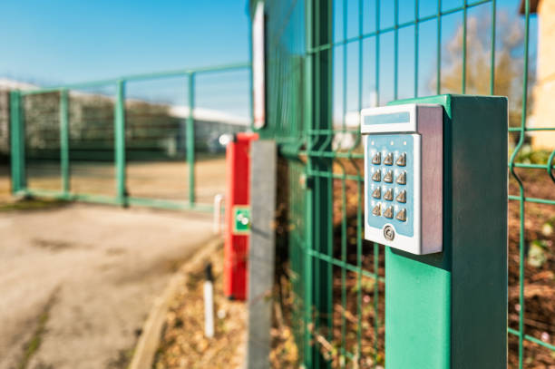 No access to HGV transportation seen at the entrance to the headquarters of a warehouse and distribution centre in the east of England. stock photo