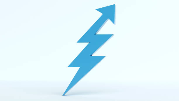 Lightning Bolt with Up Arrow - Power, Acceleration, and Rapid Success, 3D Render