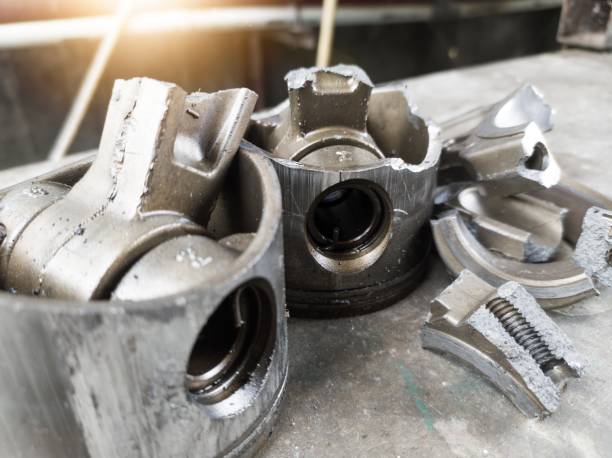 istock The engine piston broke due to imperfect lubrication. 2202842209