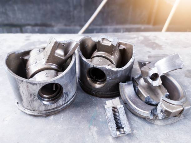 istock The engine piston broke due to imperfect lubrication. 2202842242