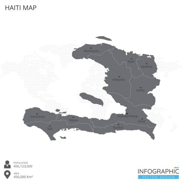 Haiti Map High Detailed With Regions And Cities Of The Country Stock Haiti Map High Detailed With Regions And Cities Of The Country 