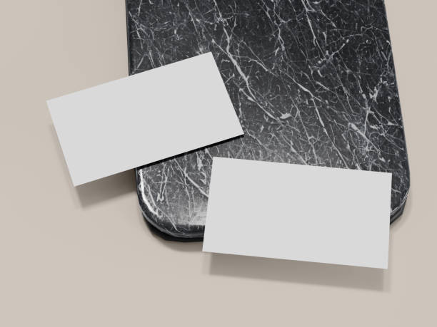 istock Modern business card presentation on black marble mockup. 2202850582