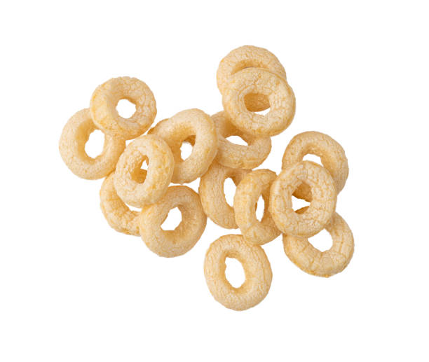 istock Cereal Rings Isolated, Breakfast Rice Loops, Corn Cereals Snack 2202855751