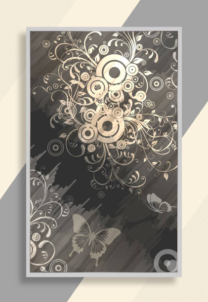 Elegant vintage monochrome floral background for design.