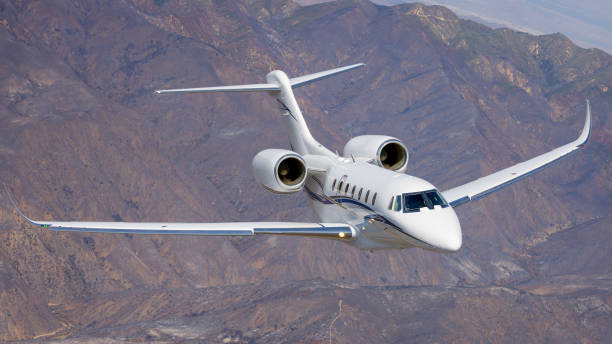 istock Frontal view of a  Citation X (business jet) over South California 2202860287