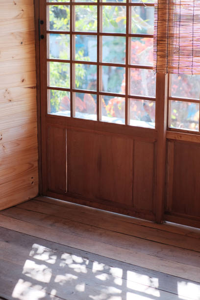 istock Light passes through a door in a Japanese house. 2202874285