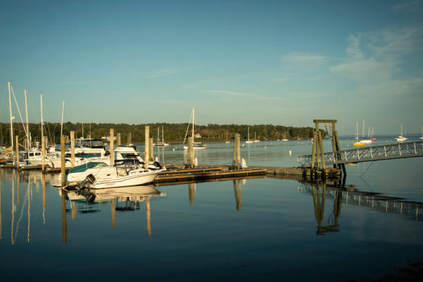 Yachts in the bay, Belfast, Maine, USA