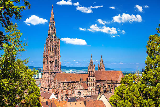 istock Freiburg im Breisgau cathedral and landscape panoramic view 2202893759