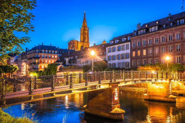 istock Strasbourg bridges and historic architecture evening view 2202893913
