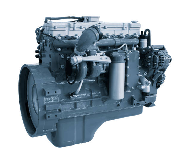 istock Modern heavy duty truck diesel engine isolated on white background 2202895447