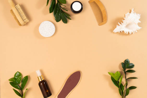 istock A set of bathroom items, eco cosmetics with copy space for your design. 2202921715