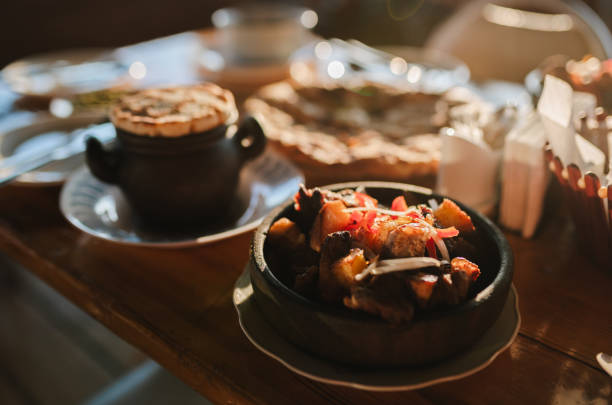 Portion of Ojakhuri Closeup in Bowl. Georgian food