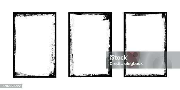Worn Frame Vector Black Frames With Worn Paper Effect On White Background Textured ...