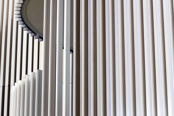 Closeup modern townhouse, abstract background with copy space, full frame horizontal composition