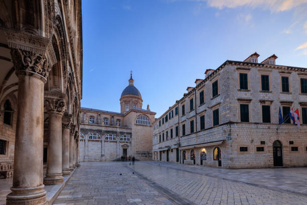 istock Dubrovnik old town square at dusk 2202924176