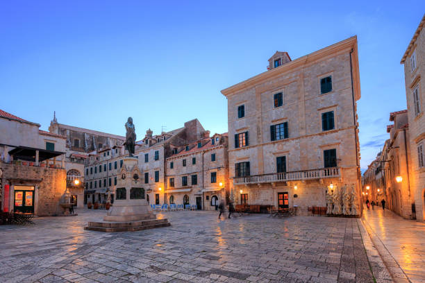 istock Dubrovnik old town square at dusk 2202924180