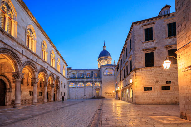 istock Dubrovnik old town square at dusk 2202924195