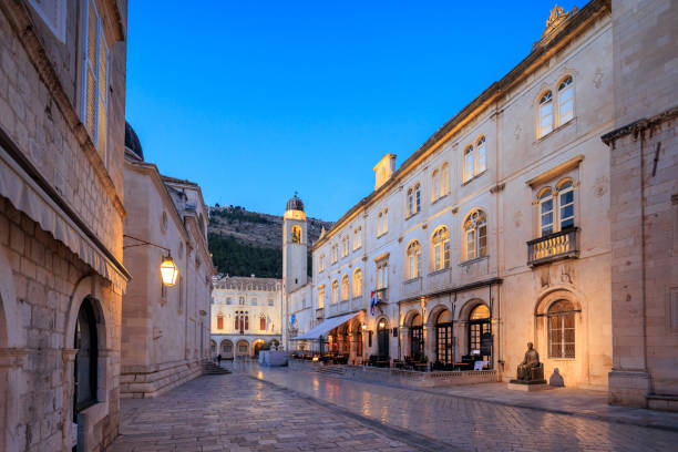 istock Dubrovnik old town square at dusk 2202924197