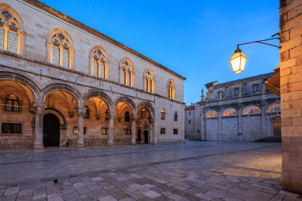 istock Dubrovnik old town square at dusk 2202924212