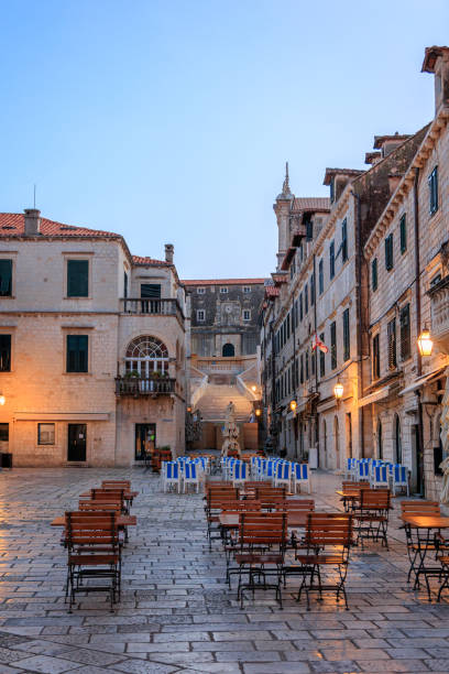 istock Dubrovnik old town square at dusk 2202924260