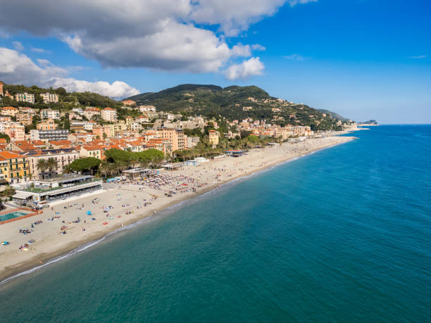 istock Finale Ligure, Italian town from drone 2202928193