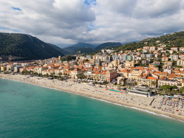 istock Finale Ligure, Italian town from drone 2202928197