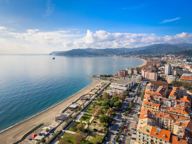 istock Savona, Italian city from drone 2202929739